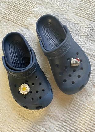 Crocs 10-11 детские сандалии тапочки оригинал темно синие