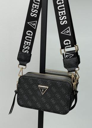 Сумка жіноча в стилі guess zippy snapshot black/blue1 фото