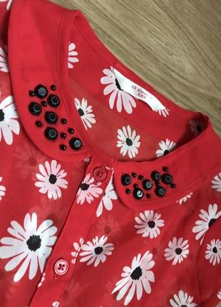 Нарядная блуза в цветочный принт3 фото