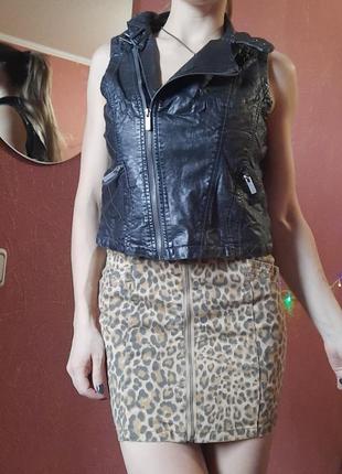 Юбка женская леопардовая, юбка