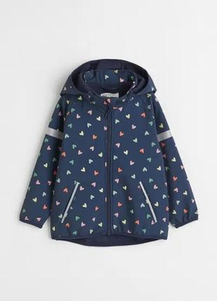 Демисезонная водонепроницаемая куртка h&m softshell на девочку