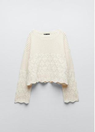 Новий жіночий ажурний топ, світер  zara  розмір м-л