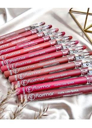 Набор карандашей для губ flormar matte color lipstick 12шт