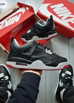 Чоловічі кросівки nike air jordan 4 black red