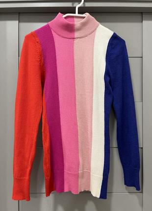 Розкішний різнокольоровий подовжений шерстяний светр5 фото