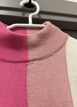 Розкішний різнокольоровий подовжений шерстяний светр7 фото
