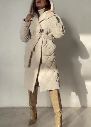 Зимове стьобане пальто тедді3 фото