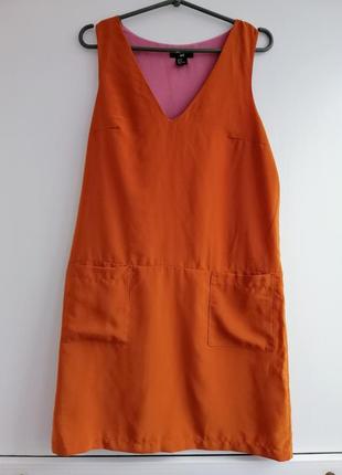 Платье женское оранжевое розовое