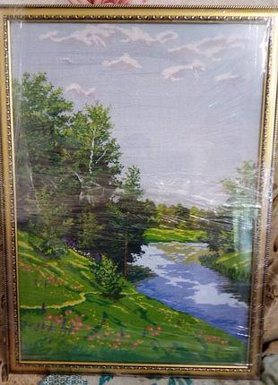 Картина для интерьера дома   "майский пейзаж" .