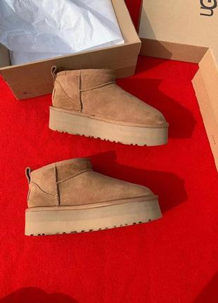 Сапоги ugg mini, бежевые2 фото