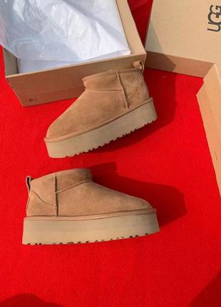 Сапоги ugg mini, бежевые3 фото