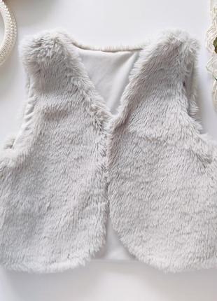 Хутряна сіра жилетка  артикул: 14053