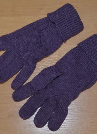 Вязаные, женские перчатки. крупная вязка1 фото