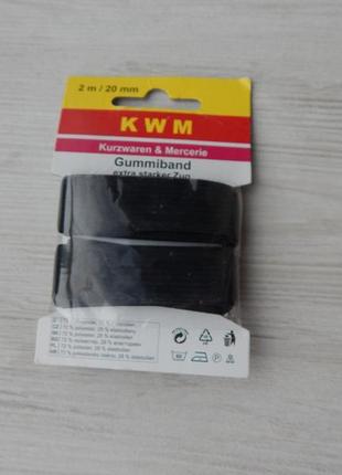 Гумка kwm 2 м х 20 мм. чорна резинка2 фото