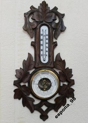Барометр с термометром, германия 1930-е годы1 фото