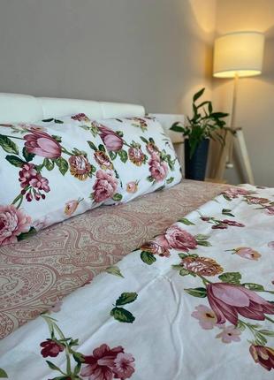 🏠🏠 чудова постіль бязь квіткова  євро двухспальне сімейне полуторне7 фото