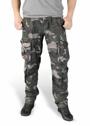 Брюки surplus airborne slimmy trousers beige black camo