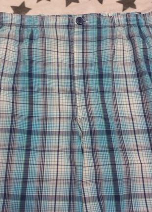 Чоловічі котонові піжамні штани в клітинку для дому та сну розмір 58-603 фото