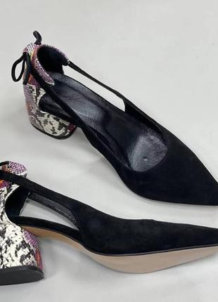 Эксклюзивные туфли из натуральной итальянской кожи и замша женские