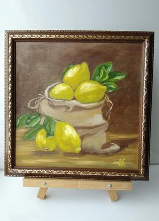 Картина маслом "мешок лимонов"