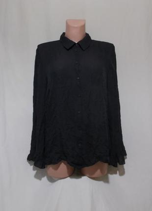 Блуза черная тонкий матовый шелк 'hallhuber' 50р1 фото