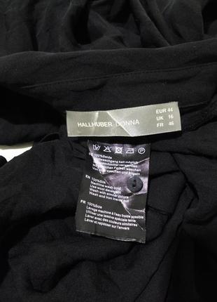 Блуза черная тонкий матовый шелк 'hallhuber' 50р6 фото