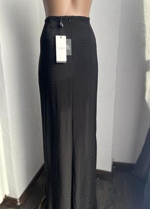Довга спідниця, довга юбка з розпоркою і стразами💎8 фото