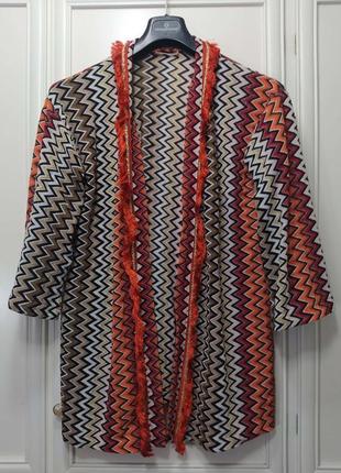 Кардиган, легкий, в стиле missoni, италия, бахрома, бохо3 фото