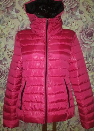 Малинова/рожева куртка/вiтровка на синтепоні2 фото