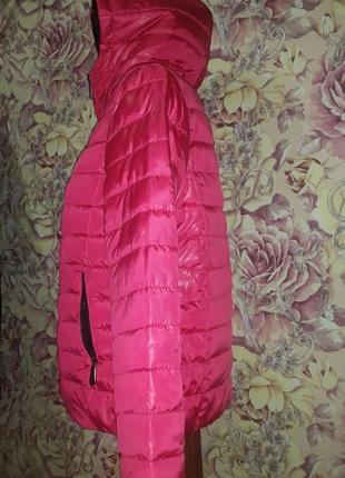 Малиновая/розовая куртка/ветровка на синтепоне3 фото