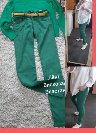 Шикарные  эластичные льняные штаны от armani jeans,  p. 6-8