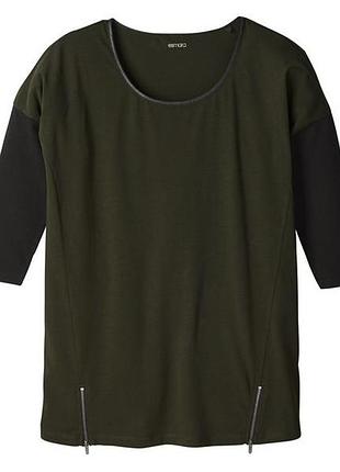 Esmara стильная удлиненная футболка лонгслив реглан кофта 40/42