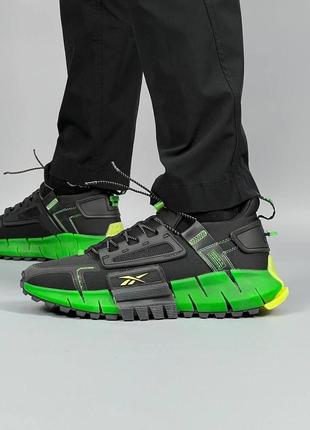 Чоловічі кросівки reebok zig kinetica edge black green8 фото