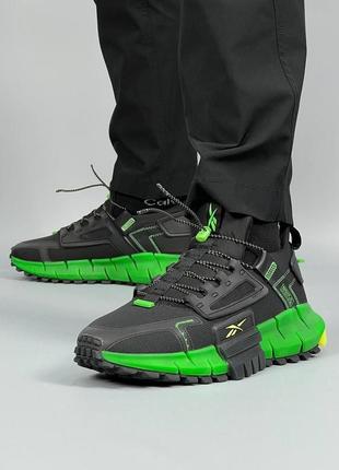 Чоловічі кросівки reebok zig kinetica edge black green2 фото