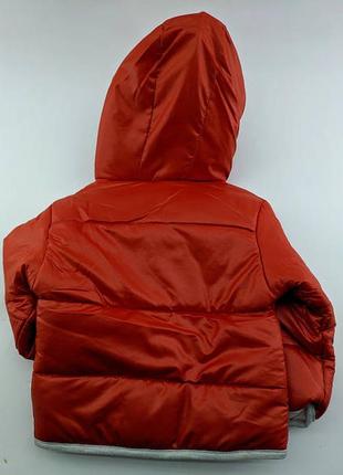 Дитяча куртка 1 2 і 3 роки туреччина з каптуром для хлопчика червона2 фото