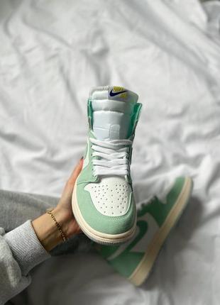 Кросівки nike air jordan 1 retro white green2 фото