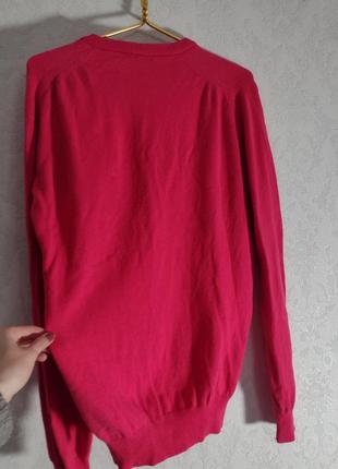 Шерстяная кофта свитер малинового цвета размер м6 фото