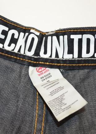 Брендовые серые мужские коттоновые джинсы ecko unltd baggy fit хип-хоп5 фото