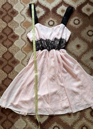 Нежное розовое мини платье3 фото