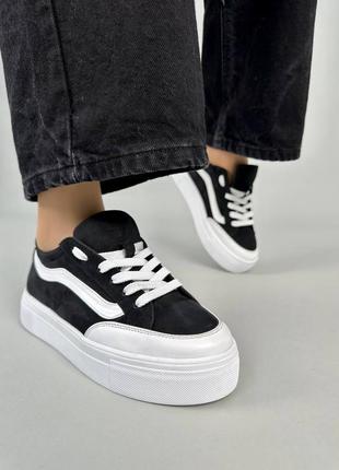 Женские кожаные кеды нубук