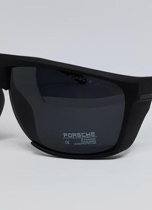 Брендові чоловічі сонцезахисні окуляри чорні матові поляризовані на велике обличчя