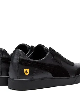 Мужские кожаные кроссовки в стиле puma ferrari smash black2 фото