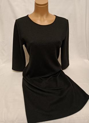 Платье черная фактурная ткань hema m, l