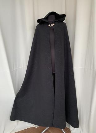 Накидка плащ с капюшоном средневековый фэнтези косплей пальтовая ткань пейсли пальто