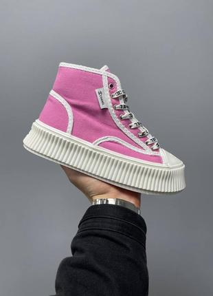 Високі жіночі  рожеві кросівки на високій платформі sneakers platform 🆕