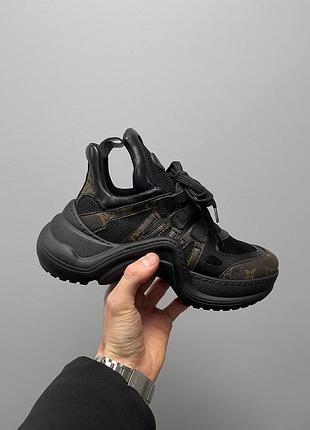 Кроссовки в стиле louis vuitton arclight monogram black lux