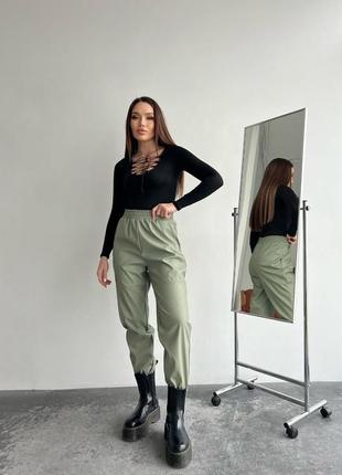 Жіночі штани матова еко-шкіра3 фото