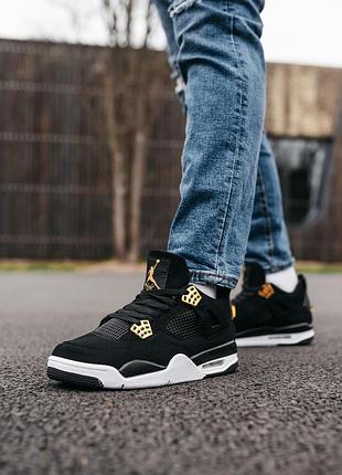 Мужские кроссовки nike air jordan retro 4 black white