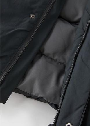 Базова пухова куртка, зимовий пуховик графітного кольору4 фото