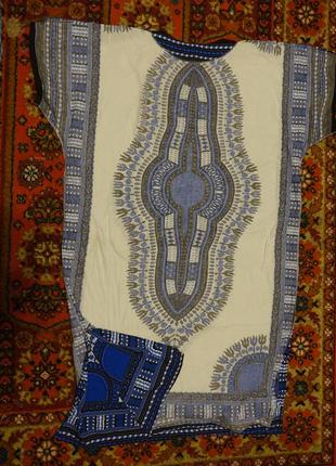 Красочная легкая мужская х/б галабея с восточным орнаментом mille miles souk d'oriental m.7 фото